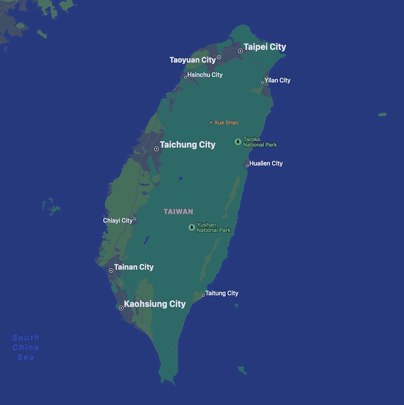 Map of Taiwan